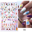 Butterfly and Fruit Nail Sticker Set with 5D Floral Designs Butterfly and Fruit Nail Sticker Set with 5D Floral Designs