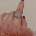 Elegant Heart Silver Rings for Women's Parties and Birthdays Elegant Heart Silver Rings for Women's Parties and Birthdays