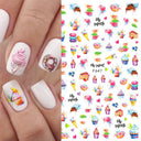 Butterfly and Fruit Nail Sticker Set with 5D Floral Designs Butterfly and Fruit Nail Sticker Set with 5D Floral Designs