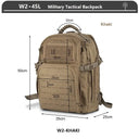 Tactical Backpack 3 Day Assault Pack Molle 38/45L Waterproof Tactical Backpack 3 Day Assault Pack Molle 38/45L Waterproof