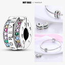 925 Silver Charm Bracelet with Zircon Pendant Beads DIY Jewelry 925 Silver Charm Bracelet with Zircon Pendant Beads DIY Jewelry