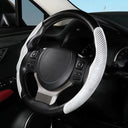 Carbon Fiber Leather Steering Cover for Enhanced Control Comfort Carbon Fiber Leather Steering Cover for Enhanced Control Comfort
