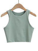 Women's Stylish O-Neck Tank Tops Elegant Double Nylon Sleeveless Women's Stylish O-Neck Tank Tops Elegant Double Nylon Sleeveless