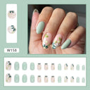 Purple Floral Ballerina Nail Tips 24pcs False Nails Box Purple Floral Ballerina Nail Tips 24pcs False Nails Box