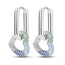 Zircon Heart Shaped Silver Earrings Elegant Gift for Women Zircon Heart Shaped Silver Earrings Elegant Gift for Women