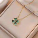 Fashion Retro Lucky Four Leaf Clover Necklace Gift for Women Fashion Retro Lucky Four Leaf Clover Necklace Gift for Women