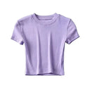 Women's Casual Short Sleeve Crop Top Slim Fit Tee Workout Women's Casual Short Sleeve Crop Top Slim Fit Tee Workout