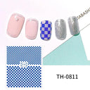 Marble Blue Nail Art Stickers Golden Wave Line Kit Set Marble Blue Nail Art Stickers Golden Wave Line Kit Set