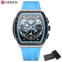 CURREN Men's Colorful Multi-Functional Tonneau Quartz Watch CURREN Men's Colorful Multi-Functional Tonneau Quartz Watch