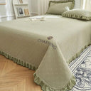 Luxury Soft Comfortable Knitted Cotton Ruffle Bedspread Set Luxury Soft Comfortable Knitted Cotton Ruffle Bedspread Set