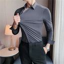 Plus Size 4XL-M High Elasticity Seamless Shirts Men Plus Size 4XL-M High Elasticity Seamless Shirts Men