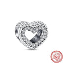 Crown Flowers Heart Silver Bead Charm Elegant Pandora Accessory Crown Flowers Heart Silver Bead Charm Elegant Pandora Accessory