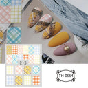 Marble Blue Nail Art Stickers Golden Wave Line Kit Set Marble Blue Nail Art Stickers Golden Wave Line Kit Set