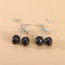 Sweet Cherry Charm Earrings Whimsical Korean Style Women Sweet Cherry Charm Earrings Whimsical Korean Style Women