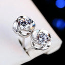 Starlight Elegance Silver Star Stud Earrings Dazzling Zircon Design Starlight Elegance Silver Star Stud Earrings Dazzling Zircon Design