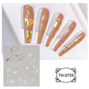 Marble Blue Nail Art Stickers Golden Wave Line Kit Set Marble Blue Nail Art Stickers Golden Wave Line Kit Set