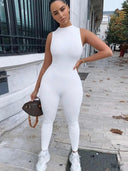 Sleek Milk Fiber Jumpsuit Sexy Sleeveless Romper Night Out Sleek Milk Fiber Jumpsuit Sexy Sleeveless Romper Night Out