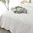 Nordic Embroidered Cotton Quilted Bedspread Summer Throw Cover Nordic Embroidered Cotton Quilted Bedspread Summer Throw Cover