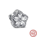 Crown Flowers Heart Silver Bead Charm Elegant Pandora Accessory Crown Flowers Heart Silver Bead Charm Elegant Pandora Accessory