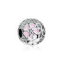 Fashion Pink Pansy Flower Pendant Bead 925 Sterling Silver Fashion Pink Pansy Flower Pendant Bead 925 Sterling Silver