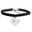 Heart Velvet Choker Necklace With Gothic Bow Detail Heart Velvet Choker Necklace With Gothic Bow Detail