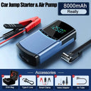 Jump Starter: 4-in-1 Car Tire Inflator Power Bank Jump Starter: 4-in-1 Car Tire Inflator Power Bank
