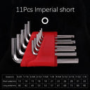 8/11 Piece Hex L-Wrench Short Arm Tool Set Portable Pocket 8/11 Piece Hex L-Wrench Short Arm Tool Set Portable Pocket