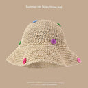 Straw Hat Japanese Style Women's Hand-Woven Summer Lace Straw Hat Japanese Style Women's Hand-Woven Summer Lace