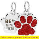 Customizable Glitter Paw Pet ID Tag for Dogs and Cats Customizable Glitter Paw Pet ID Tag for Dogs and Cats
