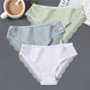 Patchwork Lace Cotton Panties Set Elegant Low Rise Lingerie Patchwork Lace Cotton Panties Set Elegant Low Rise Lingerie