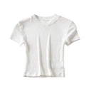 Women's Casual Short Sleeve Crop Top Slim Fit Tee Workout Women's Casual Short Sleeve Crop Top Slim Fit Tee Workout