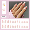 24pcs Box Ballerina Nail Tip Purple Floral False Nails 24pcs Box Ballerina Nail Tip Purple Floral False Nails