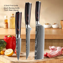 Professional Damascus Kitchen Knife Set with Santoku Cleaver Professional Damascus Kitchen Knife Set with Santoku Cleaver