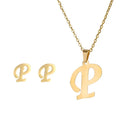 Fashion Stainless Steel Alphabet Initial Necklace Set For Women Fashion Stainless Steel Alphabet Initial Necklace Set For Women