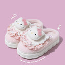 Hello Kitty Fuzzy Plush Slippers Cozy Winter Slip-On Shoes Hello Kitty Fuzzy Plush Slippers Cozy Winter Slip-On Shoes