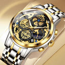 OLEVS Gold Skeleton Watch Stylish Waterproof Timepiece OLEVS Gold Skeleton Watch Stylish Waterproof Timepiece