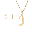 Fashion Stainless Steel Alphabet Initial Necklace Set For Women Fashion Stainless Steel Alphabet Initial Necklace Set For Women
