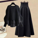 Elegant Korean Knit Sweater Dress & Skirt Set Autumn Fashion Elegant Korean Knit Sweater Dress & Skirt Set Autumn Fashion