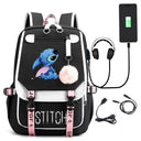 MINISO Disney Stitch Kids Backpack Cartoon Print Schoolbag Gift MINISO Disney Stitch Kids Backpack Cartoon Print Schoolbag Gift