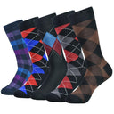 Stylish Black Argyle Crew Socks for Men Fun Comfortable 5-Pack Stylish Black Argyle Crew Socks for Men Fun Comfortable 5-Pack