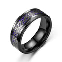 Classic 8mm Black Tungsten Wedding Celtic Dragon Ring Band Classic 8mm Black Tungsten Wedding Celtic Dragon Ring Band