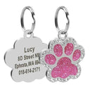 Customizable Glitter Paw Pet ID Tag for Dogs and Cats Customizable Glitter Paw Pet ID Tag for Dogs and Cats