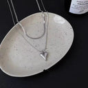 New Cross-border Couple Cavicle Chain Heart-shaped Necklace New Cross-border Couple Cavicle Chain Heart-shaped Necklace