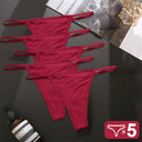 5-Piece Seductive Cotton G-String Panties Set Elegant Intimates 5-Piece Seductive Cotton G-String Panties Set Elegant Intimates