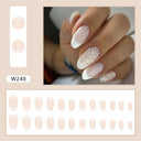 Purple Floral Ballerina Nail Tips 24pcs False Nails Box Purple Floral Ballerina Nail Tips 24pcs False Nails Box
