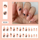 24pcs Box Ballerina Nail Tip Purple Floral False Nails 24pcs Box Ballerina Nail Tip Purple Floral False Nails