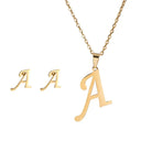 Fashion Stainless Steel Alphabet Initial Necklace Set For Women Fashion Stainless Steel Alphabet Initial Necklace Set For Women