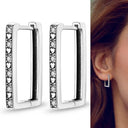 Zircon Heart Shaped Silver Earrings Elegant Gift for Women Zircon Heart Shaped Silver Earrings Elegant Gift for Women