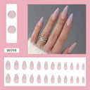 24pcs Box Ballerina Nail Tip Purple Floral False Nails 24pcs Box Ballerina Nail Tip Purple Floral False Nails