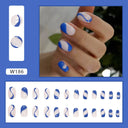 24pcs Box Ballerina Nail Tip Purple Floral False Nails 24pcs Box Ballerina Nail Tip Purple Floral False Nails